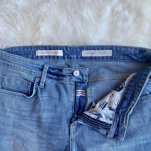 Anthropologie Pilcro and The Letterpress Hyphen Tassel Cropped Jeans Size 30 - Picture 5 of 7